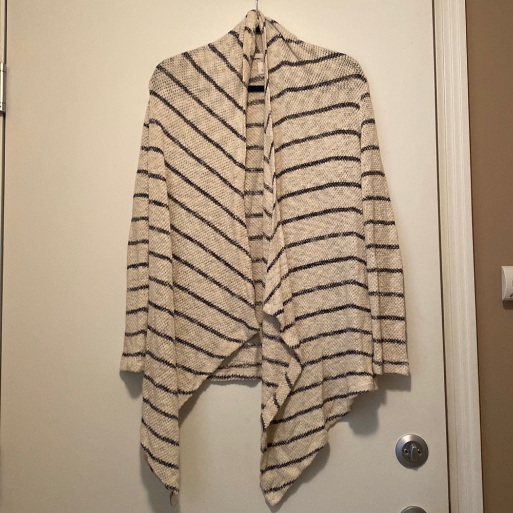 sundry cardigan sweater black and white striped